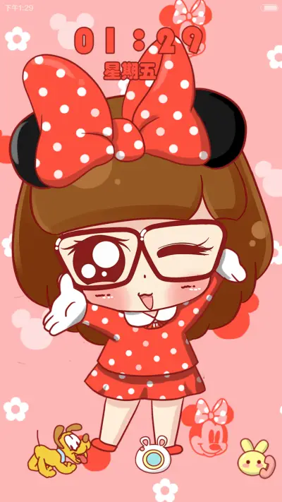 小小瑶变身可爱米妮 （音乐界面，自由桌面）
