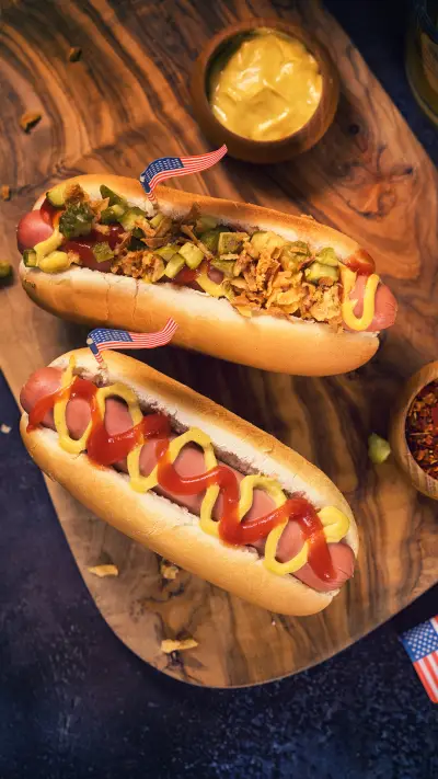 美味可口的热狗